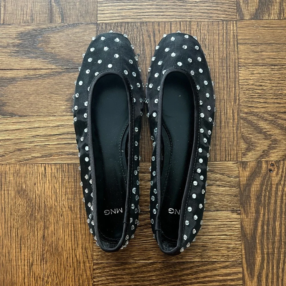 Mango Rhinestone Ballet Flats - Picture 2 of 5